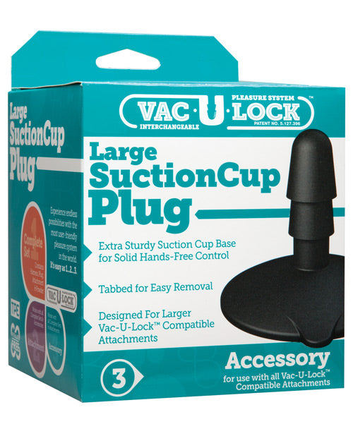 Vac-U-lock Vac-U-Lock Large Suction Cup Plug - Black