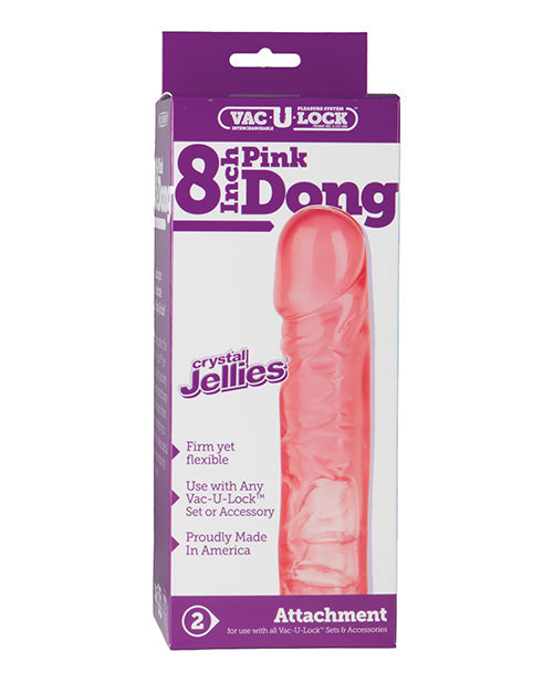 Vac-U-lock Vac-U-Lock 8" Crystal Jellie Pink
