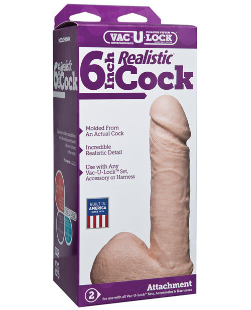 Vac-U-lock Vac-U-Lock 6" Realistic - White