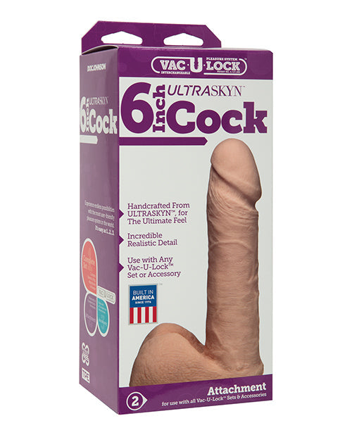 Vac-U-lock Vac-U-Lock 6" ULTRASKYN Cock & Balls Attch. - White