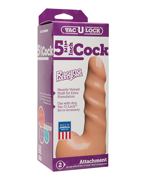 Vac-U-lock Vac-U-Lock 5.5" Raging Hard on Realistic Cock - White
