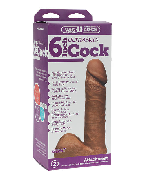 Vac-U-lock Vac-U-Lock 6" ULTRASKYN Cock Attch. - Brown