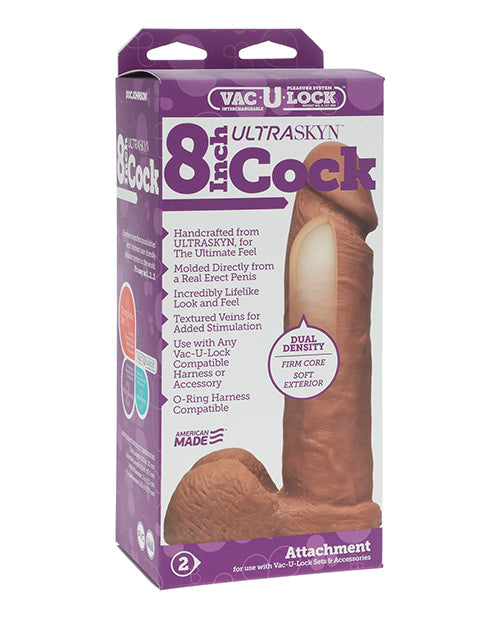Vac-U-lock Vac-U-Lock 8" ULTRASKYN Cock Attch. - Brown