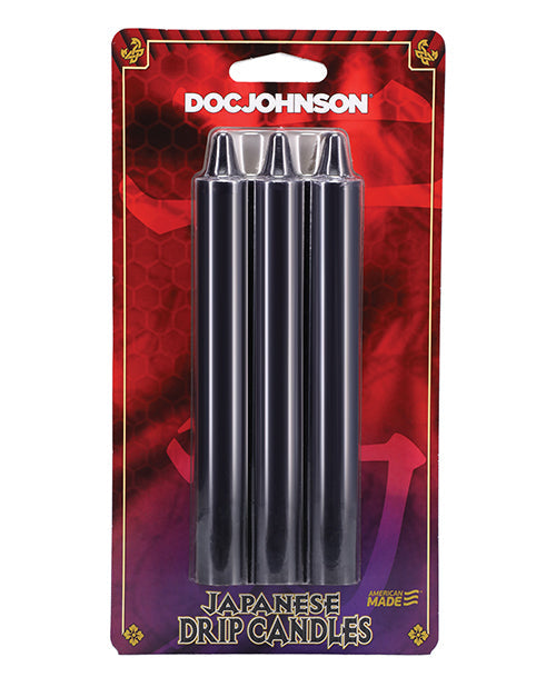 Doc Johnson Japanese Drip Candles - Pack of 3 Black