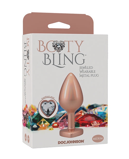 Booty Bling Booty Bling Jeweled Metal Plug - Medium Gold