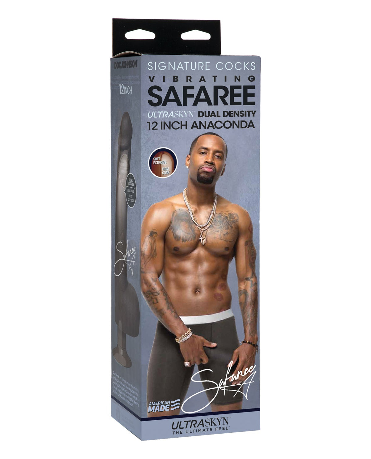 Signature Cocks Signature Cocks ULTRASKYN 12" Cock Vibrating w/Vac-U-Lock Suction Cup - Safaree Samuels Anaconda