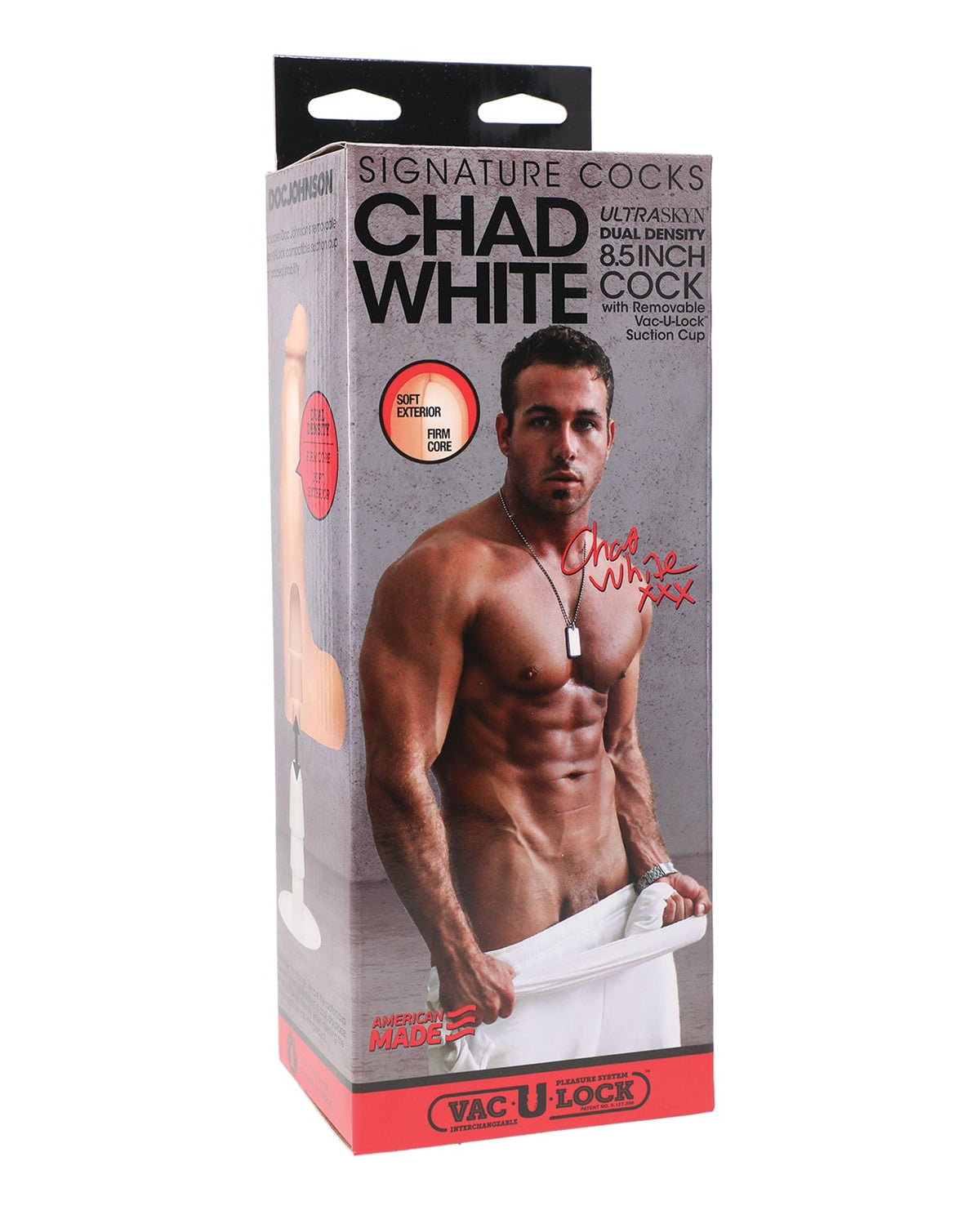 Signature Cocks Signature Cocks ULTRASKYN 8.5" Cock w/Removable Vac-U-Lock Suction Cup - Chad White