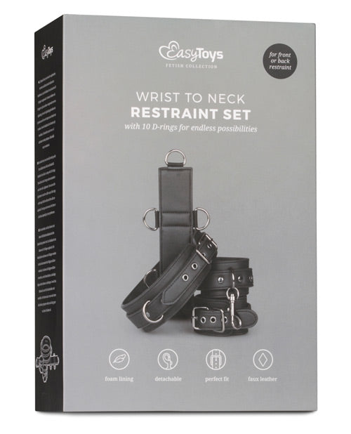 Easy Toys Easy Toys Neck To Wrist Restraint Set - Black