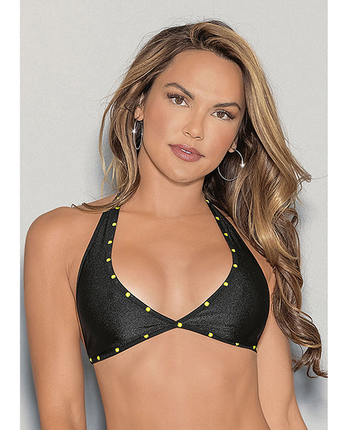 Escante Glow Stones Black Light Dancewear Tri Bra Black O/S