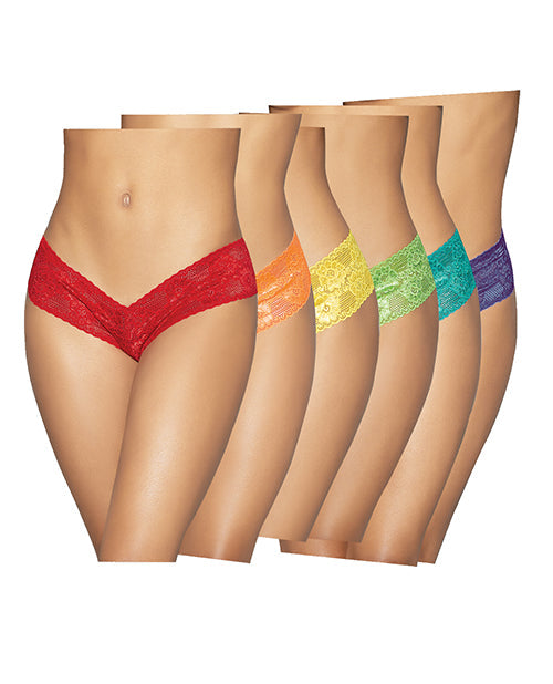 Escante 6 pc Low Rise Neon Pride Panty Pack Asst. Colors O/S