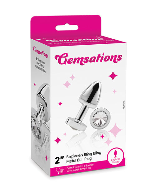Gemsations Gemsations 2" Beginners Bling Bling Metal Butt Plug - Silver