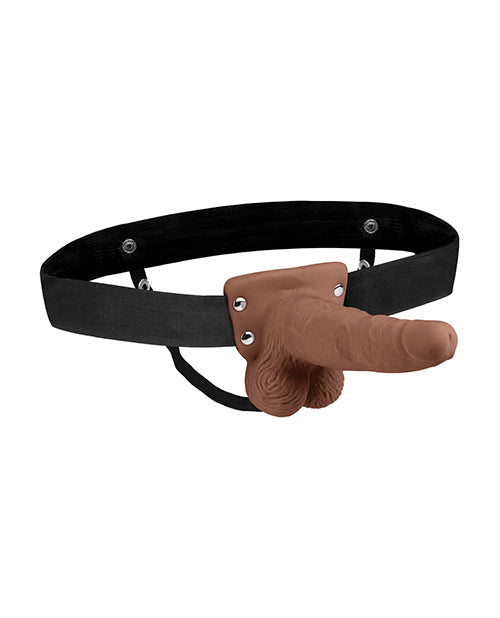 Lux Lux Fetish 6" Rechargeable Strap On w/Balls - Brown