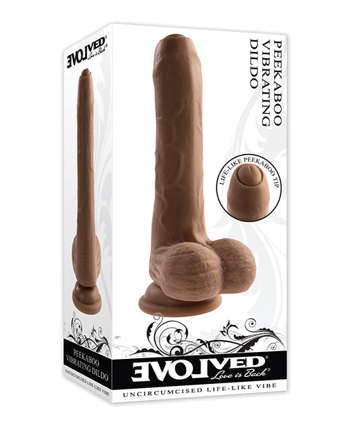 Evolved Evolved Peek A Boo Vibrating Dildo - Dark