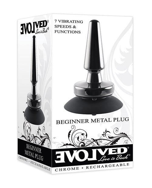 Evolved Evolved Beginner Vibrating Rechargeable Metal Plug - Black