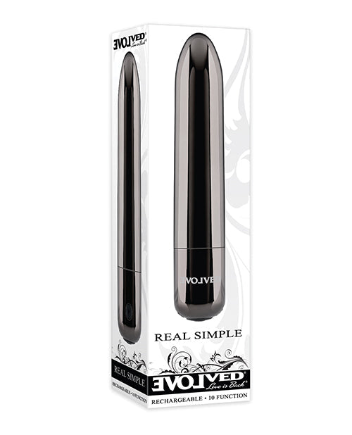 Evolved Evolved Real Simple Rechargeable Bullet - Black Chrome