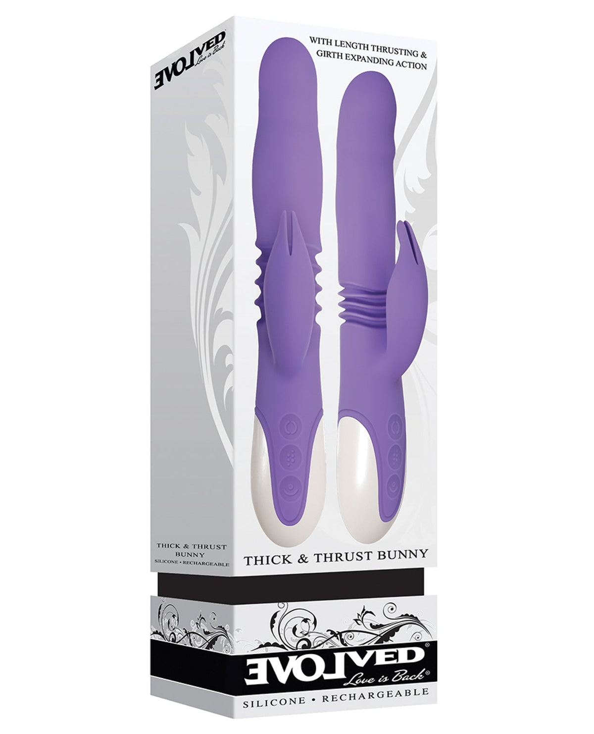 Evolved Evolved Thick & Thrust Bunny Dual Stim Rechargeable - Purple