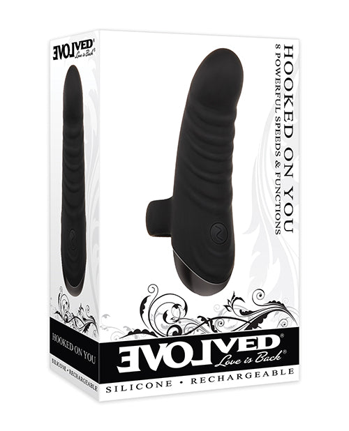 Evolved Evolved Hooked on You Curved Finger Vibrator - Black