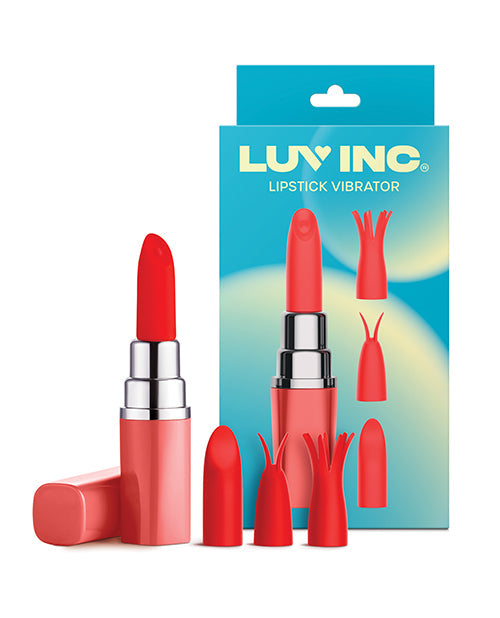 Luv Inc. Luv Inc. Lipstick Vibrator w/4 Heads - Coral