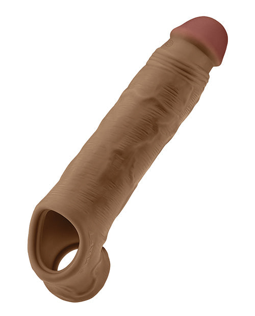 Shaft Shaft Flexskin Liquid Silicone 8.8" Vibrating Sheath - Oak