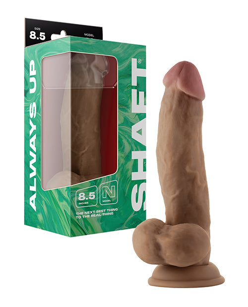 Shaft Shaft Model N Flexskin Liquid Silicone 8.5" Side Curve Dong w/Balls - Oak