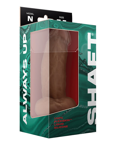 Shaft Shaft Model N Flexskin Liquid Silicone 7.5" Side Curve Dong w/Balls - Oak