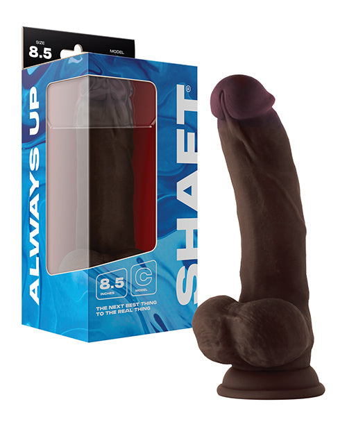 Shaft Shaft Model C Flexskin Liquid Silicone 8.5" Curved Dong w/Balls - Mahogany