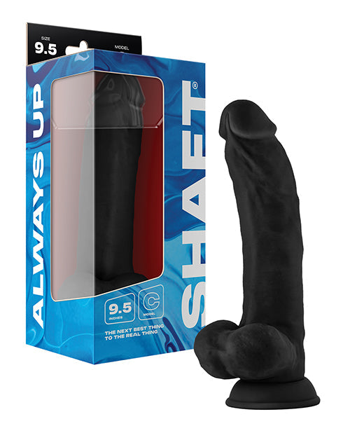 Shaft Shaft Model C Flexskin Liquid Silicone 9.5" Curved Dong w/Balls - Black