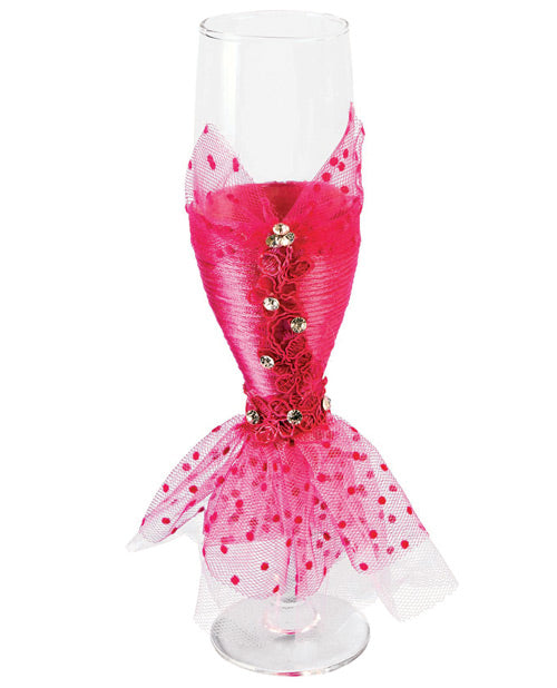 Bride to Be Bride to Be Champagne Glass Wedding Dress w/Pink Lace