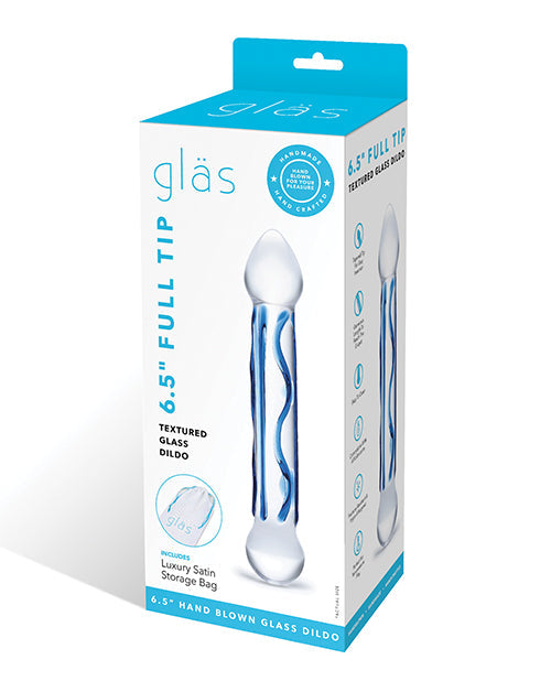Glas Glas 6.5" Tip Textured Glass Dildo