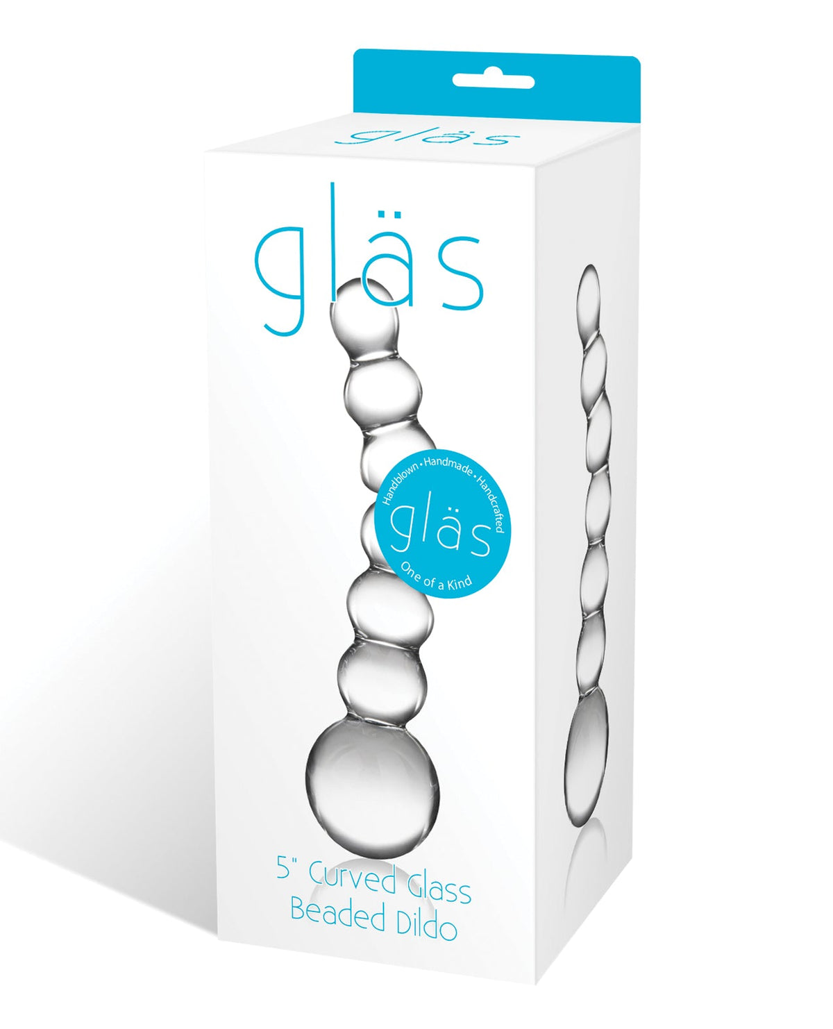 Glas Glas 5" Curved Glass Beaded Dildo