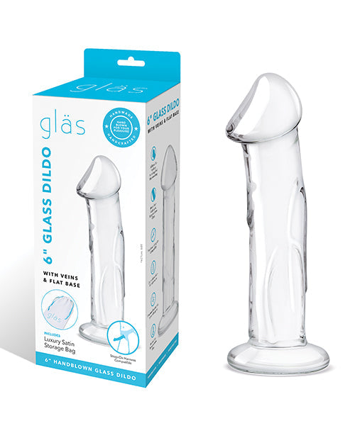 Glas Glas 6" Dildo w/Veins & Flat Base