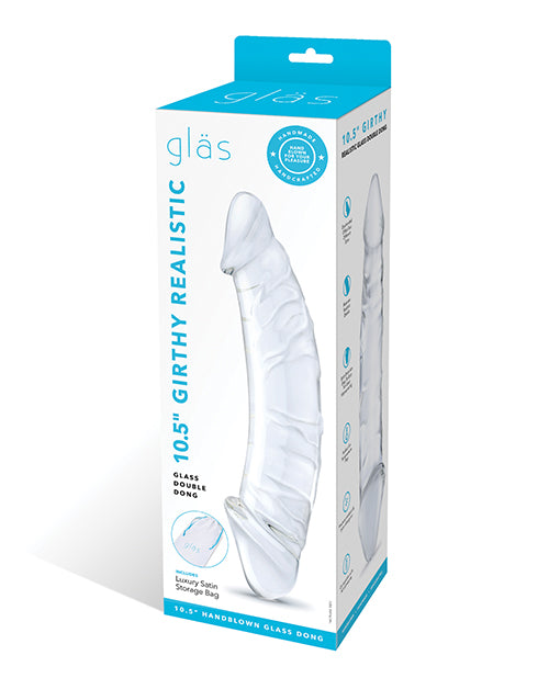 Glas Glas 10.5" Realistic Girthy Glass Double Dong - Clear