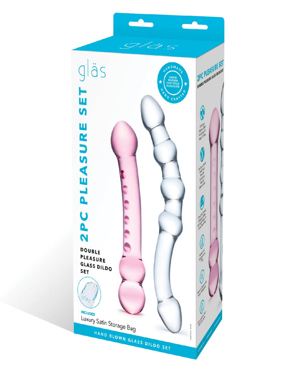 Glas Glas 2 pc Double Pleasure Glass Dildo Set