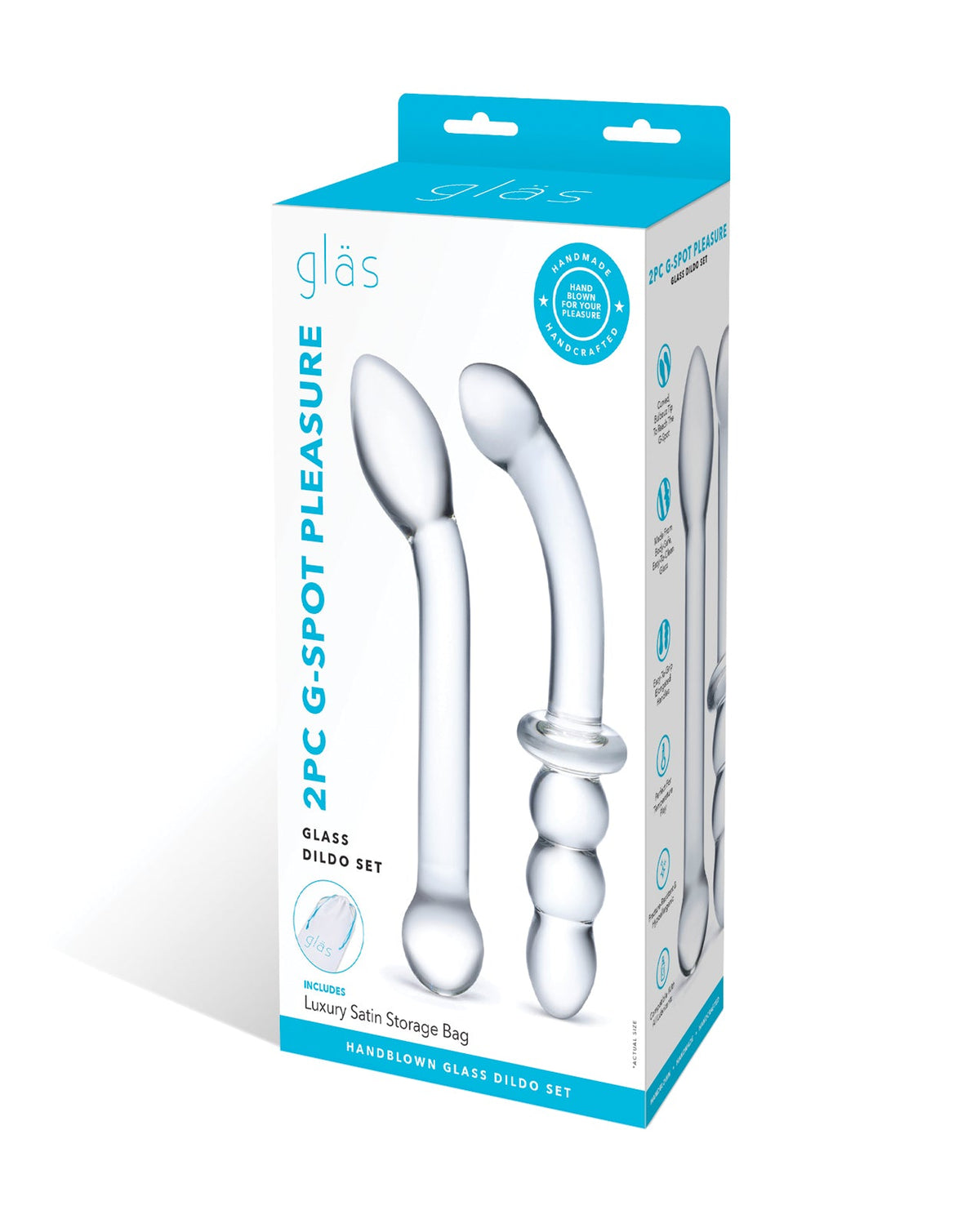 Glas Glas 2 pc G-Spot Pleasure Glass Dildo Set - Clear