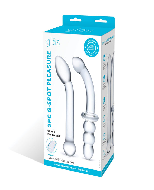 Glas Glas 2 pc G-Spot Pleasure Glass Dildo Set - Clear