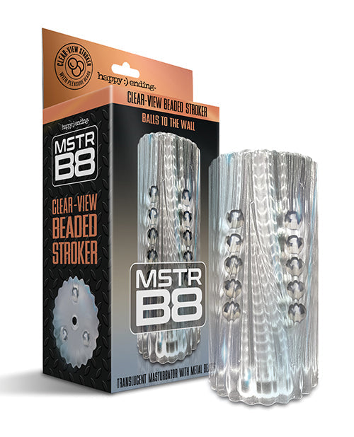 MSTR B8 MSTR B8 Balls to the Wall Clear-View Beaded Stroker - Clear