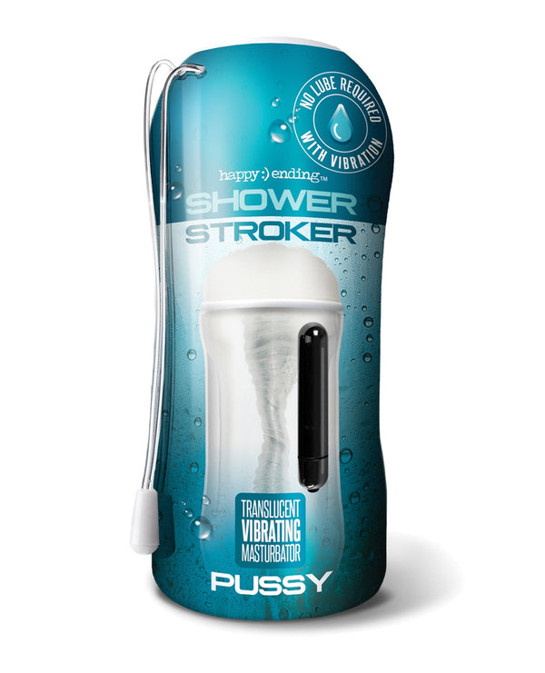 Happy Ending Shower Stroker Vibrating Pussy - Clear