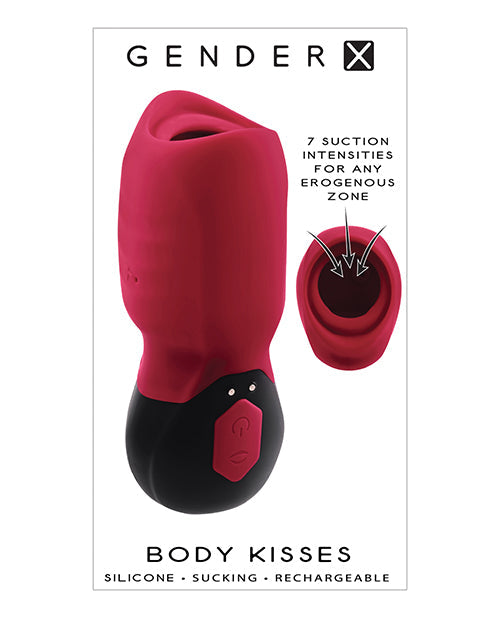 Gender X Gender X Body Kisses Vibrating Suction Massager - Red/Black