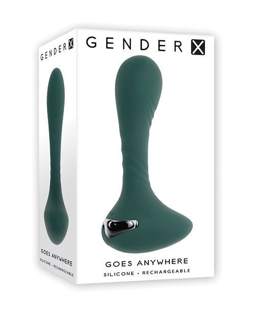 Gender X Gender X Goes Anywhere Vibrating Silicone Plug - Teal