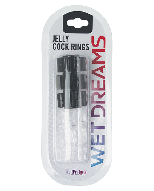 Hung Hung Pleasure Stars Jelly Cock Rings - Black/Clear