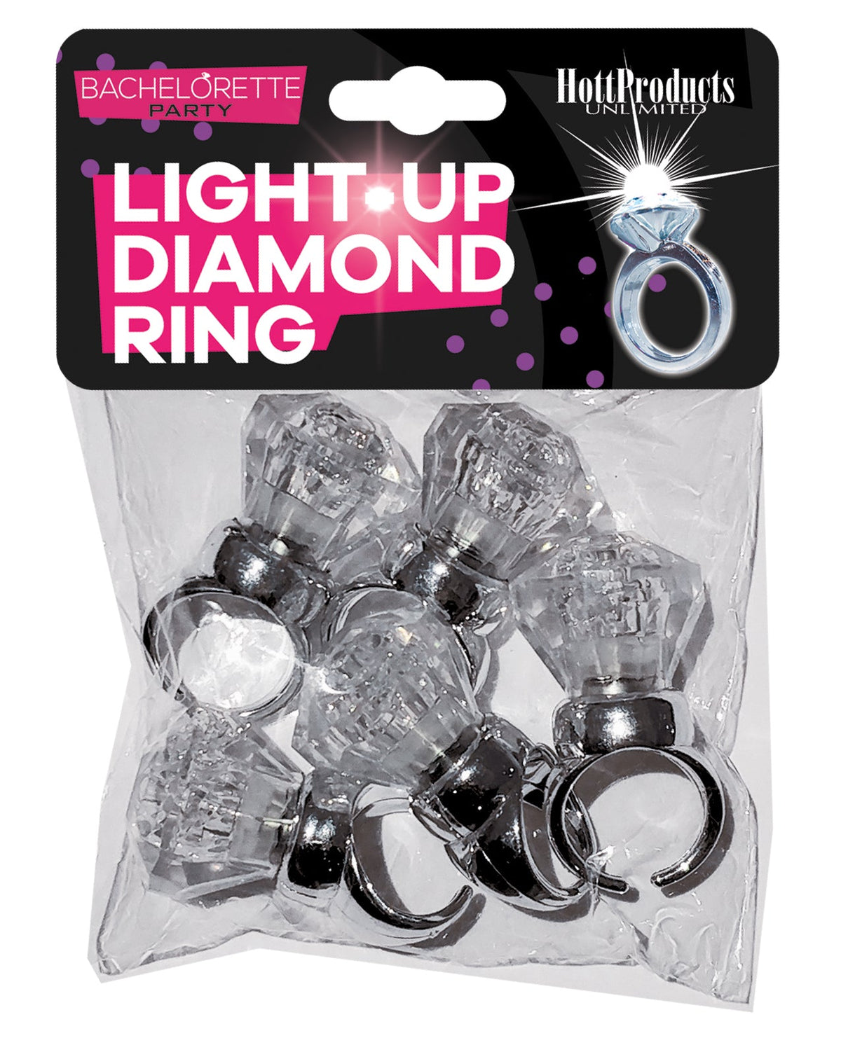 Hott Products Light Up Diamond Ring - Pack of 5