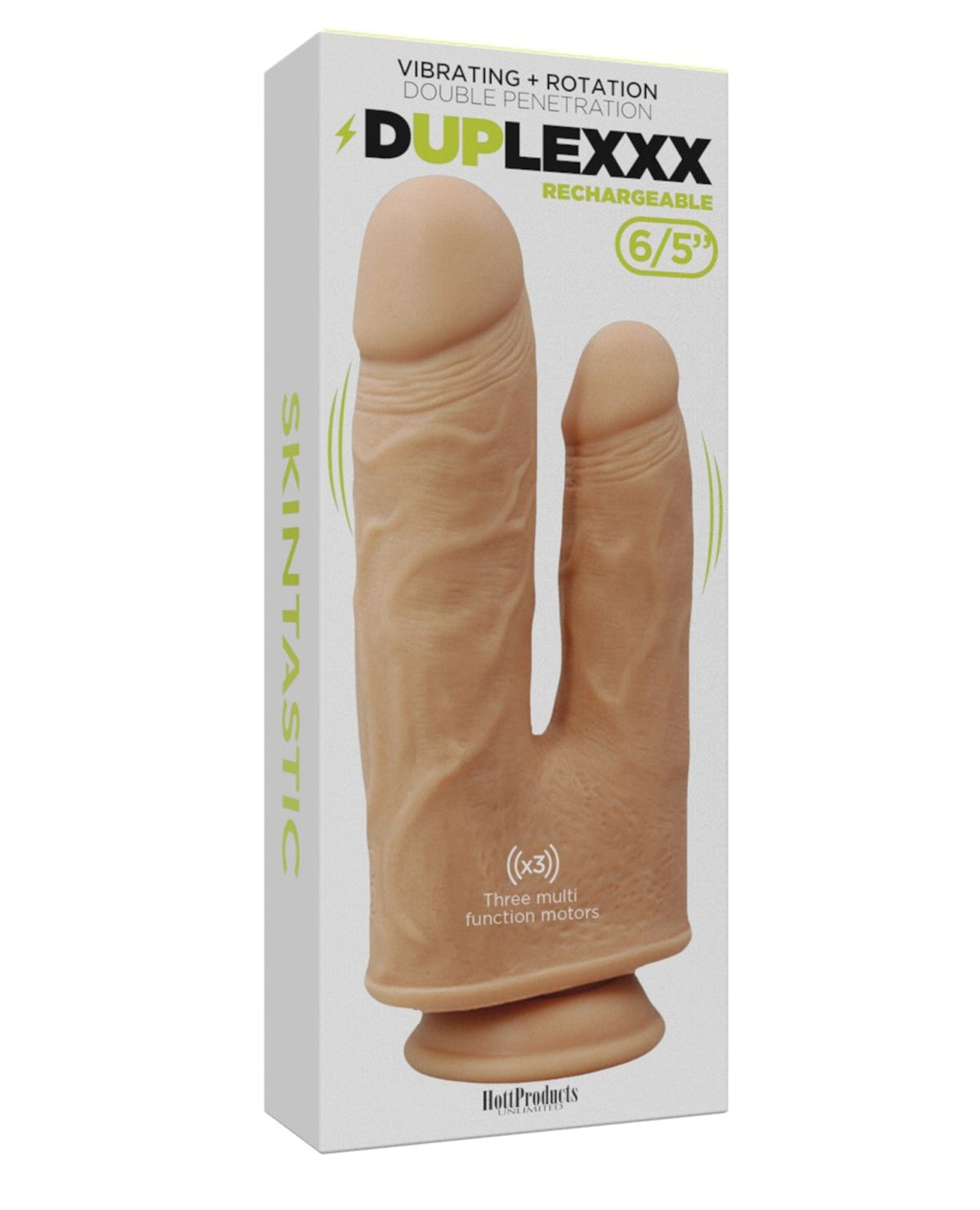 Skinsations Skinsations Duplexx Vibrating & Rotating Double Dildo - Flesh