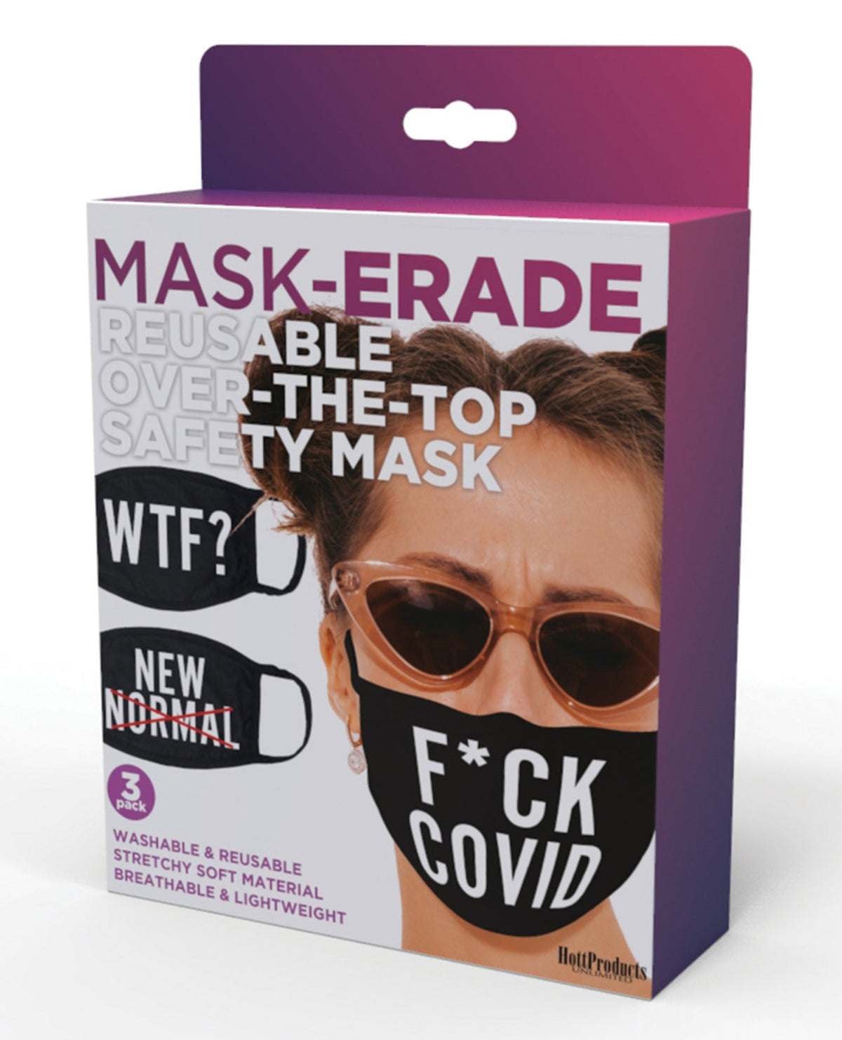 Hott Products Hott Products Mask-erade Masks - F Covid/WTF?/New Normal X Pack of 3