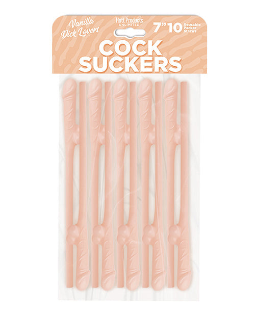 Cock Suckers Cock Suckers Pecker Straws - Vanilla Lovers Pack of 10