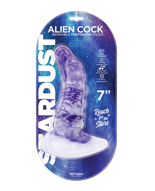 Stardust Stardust Alien Cock Silicone Textured 7" Dildo - Purple
