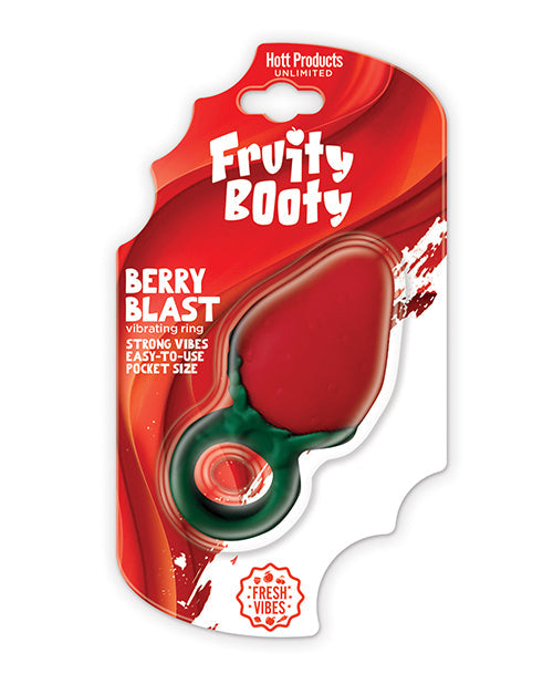 Hott Products Fruity Booty Berry Buzz Strawberry Vibe Ring Liquid Silicone Multi-Speed Rechargeable