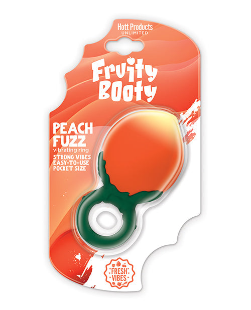Hott Products Fruity Booty Peach Fuzz - Peach Vibe Ring Liquid Silicone Multi-Speed Rechargeable