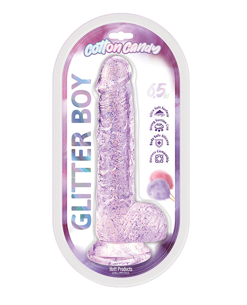 Cotton Candy Glitter Boy 7" Suction Cup Dildo - Pink