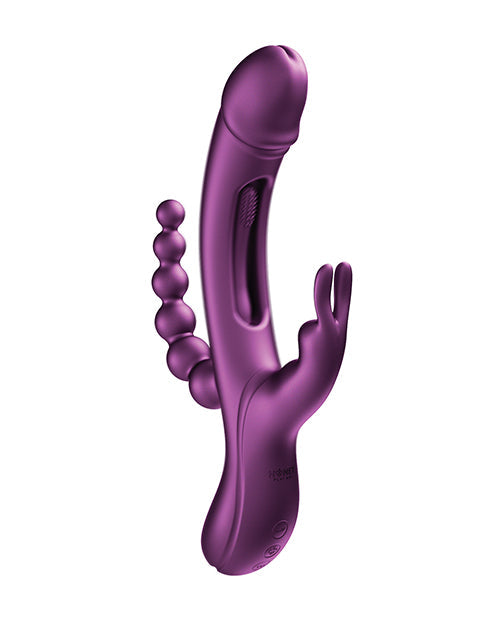 Honey Play Box Trilux Kinky Finger Rabbit Vibrator w/Anal Beads - Purple