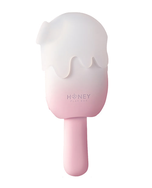 Honey Play Box Bite Me Sucking, Tapping & Vibrating Cream Pop Stimulator - Pink/White